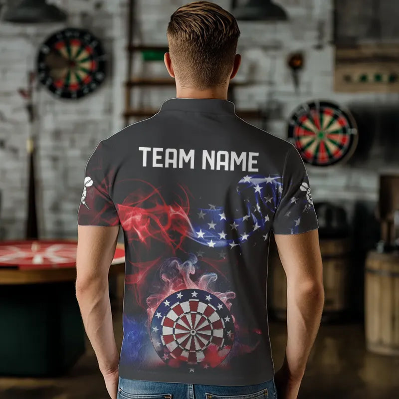 Personalized Dartboard American Flag Smoke Dart Custom Patriotic Team Darts