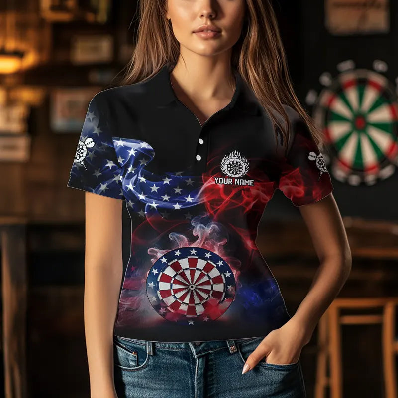 Personalized Dartboard American Flag Smoke Dart Custom Patriotic Team Darts