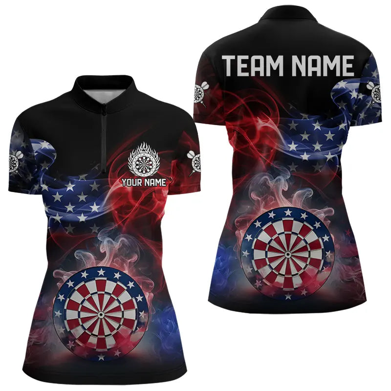 Personalized Dartboard American Flag Smoke Dart Custom Patriotic Team Darts