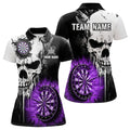 Personalized Grunge Skull Crack Wall Men Dart Custom Darts League Team |Purple