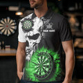 Personalized Grunge Skull Crack Wall Men Dart Custom Darts League Team |Green