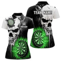 Personalized Grunge Skull Crack Wall Men Dart Custom Darts League Team |Green