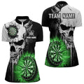 Personalized Grunge Skull Crack Wall Men Dart Custom Darts League Team |Green