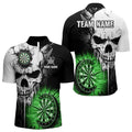 Personalized Grunge Skull Crack Wall Men Dart Custom Darts League Team |Green