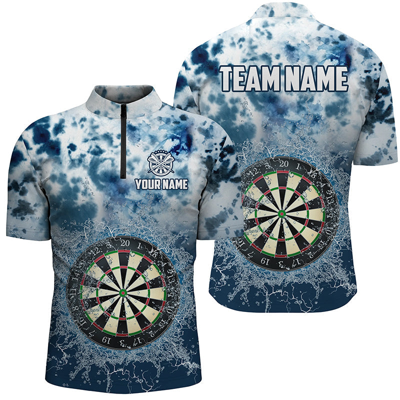 Personalized Darts Board In Water 3D Men Dart Quarter-Zip Custom Darts Team