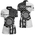 Personalized Black White Grunge US Flag Darts Custom Patriotic Retro Darts