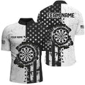 Personalized Black White Grunge US Flag Darts Custom Patriotic Retro Darts