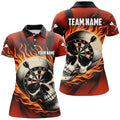 Flaming Dart Skull Men Quarter-Zip Custom Darts For Team Dart |Red