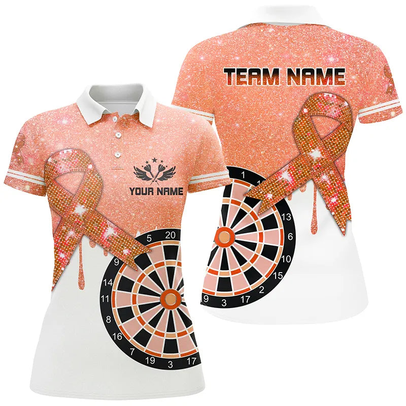 Orange Glitter Ribbon Dartboard Breast Cancer Awareness Darts Custom Darts