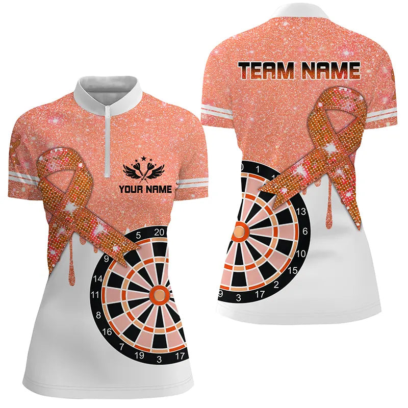 Orange Glitter Ribbon Dartboard Breast Cancer Awareness Darts Custom Darts