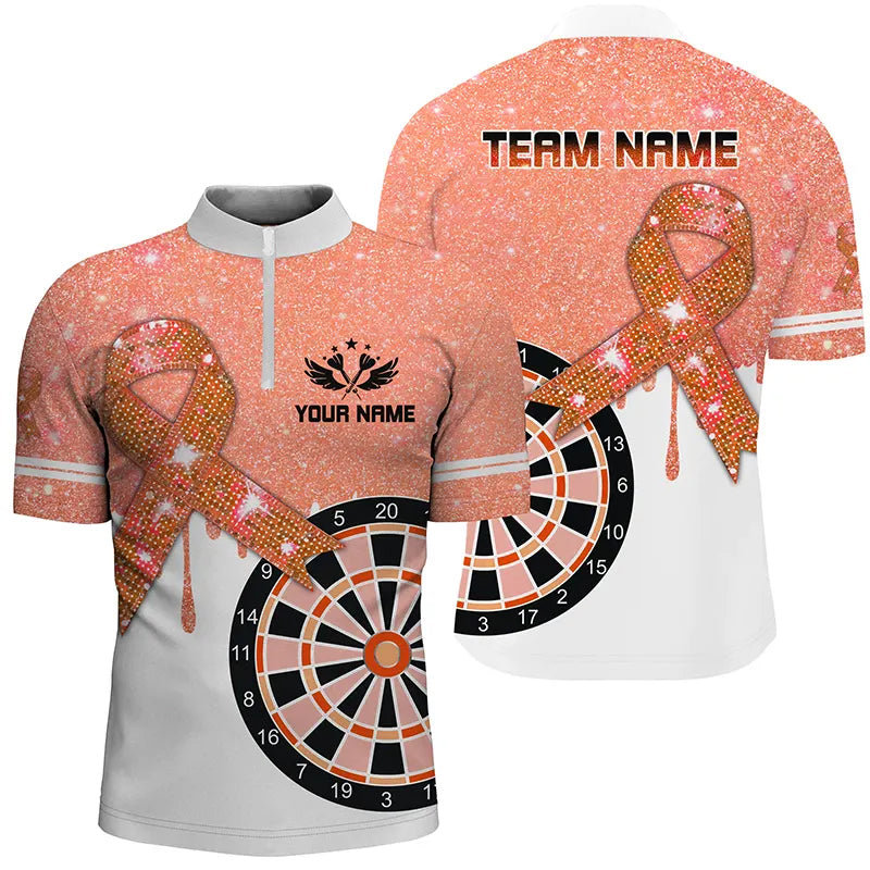 Orange Glitter Ribbon Dartboard Breast Cancer Awareness Darts Custom Darts