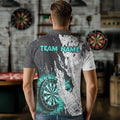 Personalized Grunge White Black Crack Wall Dart Custom Dart |Turquoise