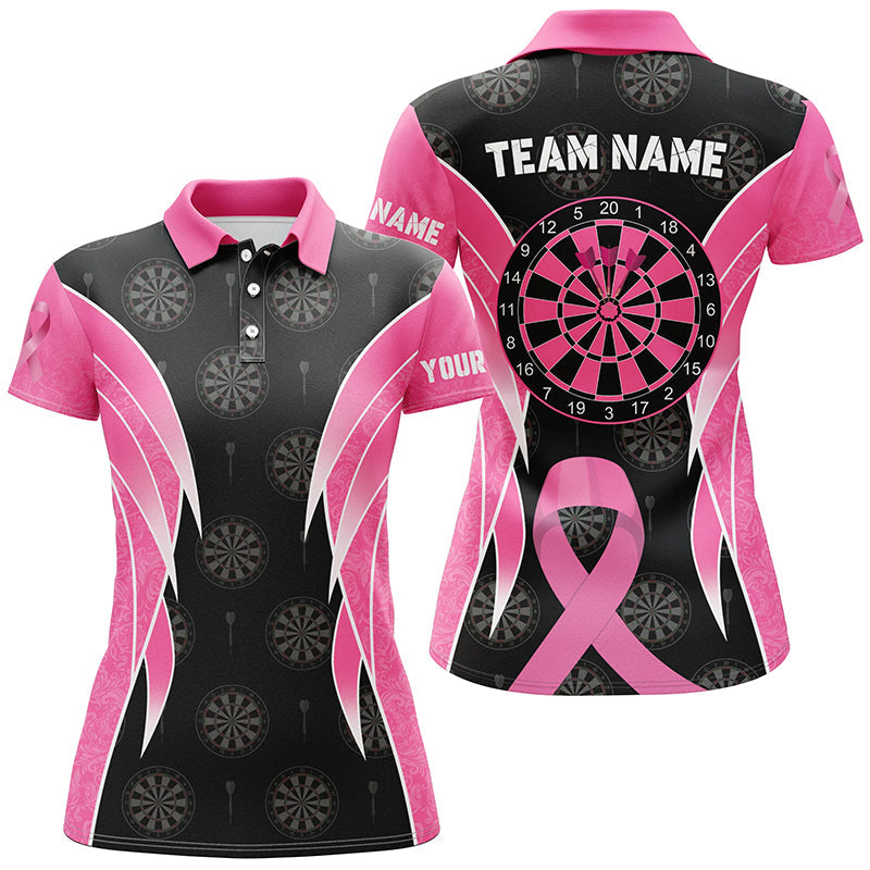 Personalized Breast Cancer Awareness Darts, Black And Pink Darts Apparel