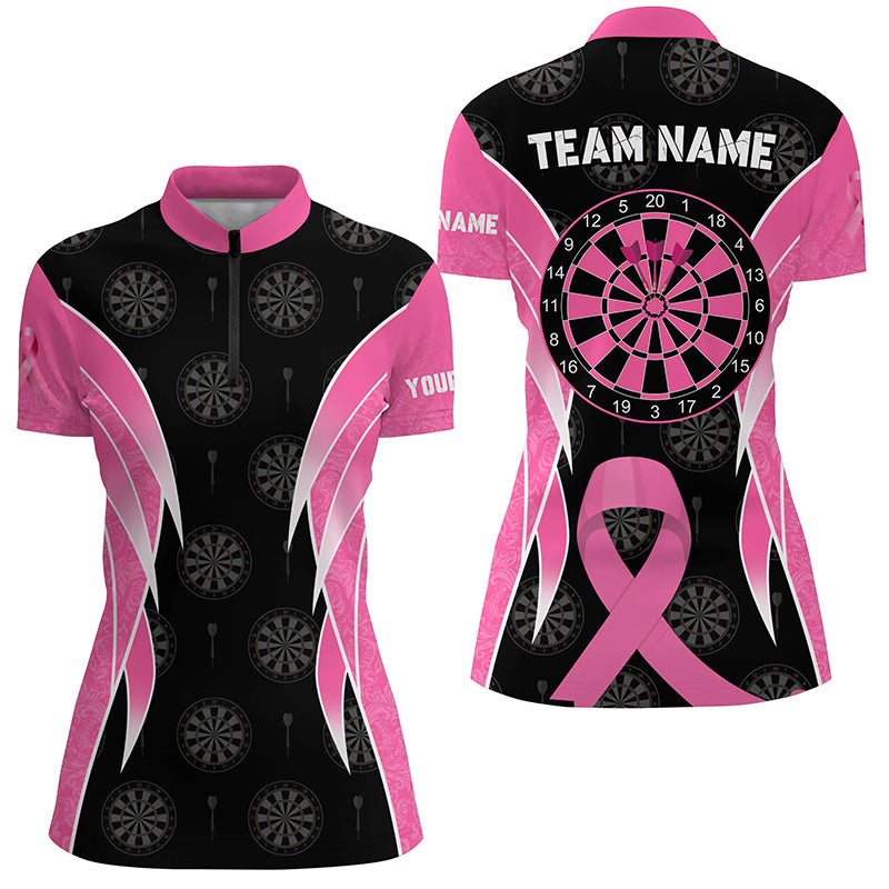 Personalized Breast Cancer Awareness Darts, Black And Pink Darts Apparel