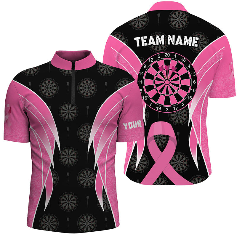 Personalized Breast Cancer Awareness Darts, Black And Pink Darts Apparel