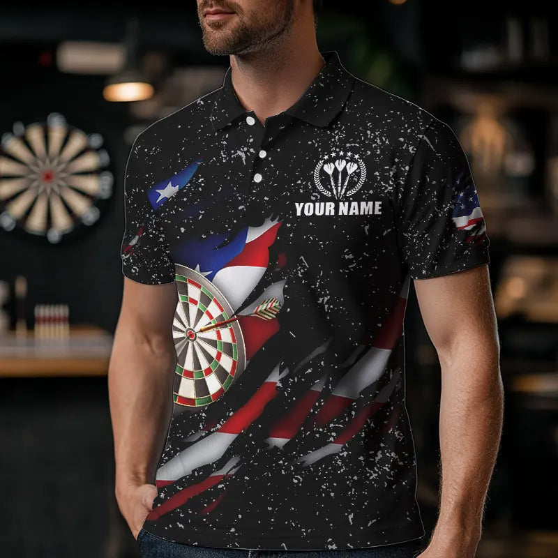 American Flag Black Grunge Dart and Custom Patriotic Dart