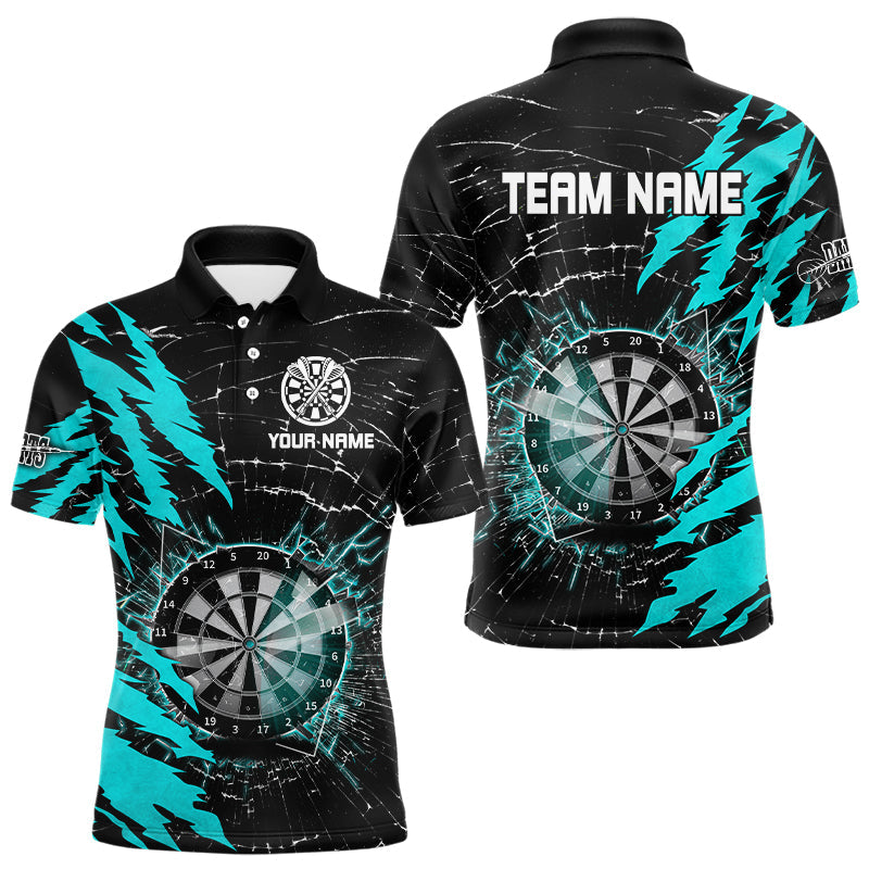 Black And Cyan Darts Board Break Glass Custom Dart, Darts Team Dart