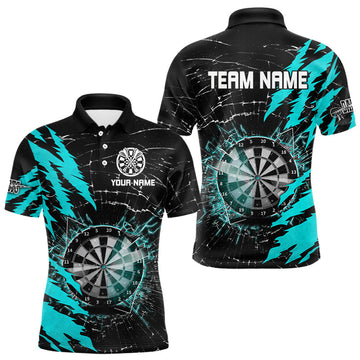 Black And Cyan Darts Board Break Glass Custom Dart, Darts Team Dart