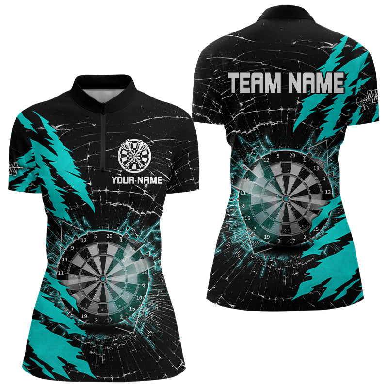 Black And Cyan Darts Board Break Glass Custom Dart, Darts Team Dart