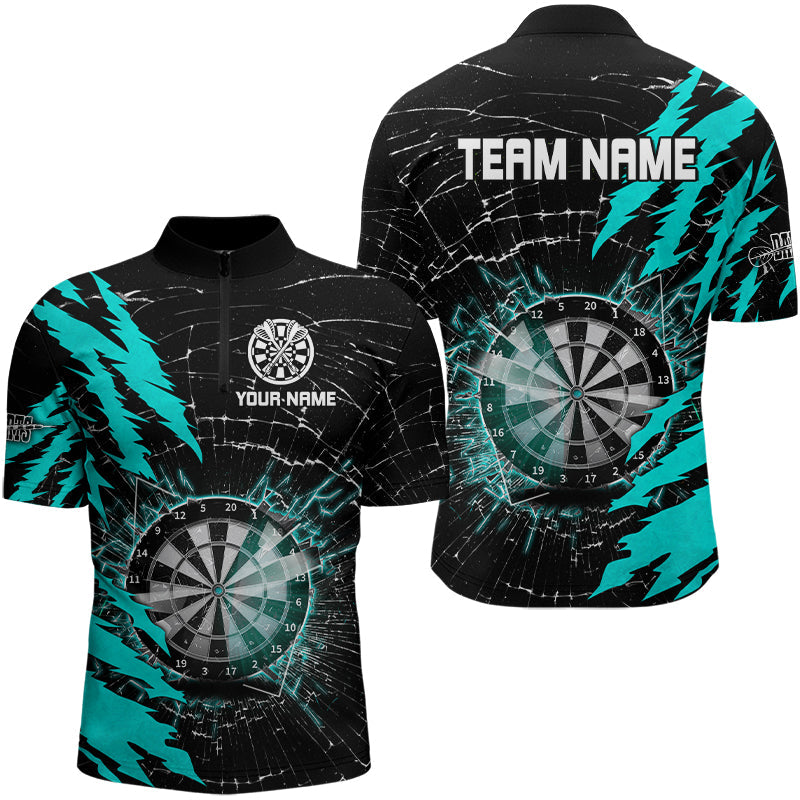Black And Cyan Darts Board Break Glass Custom Dart, Darts Team Dart