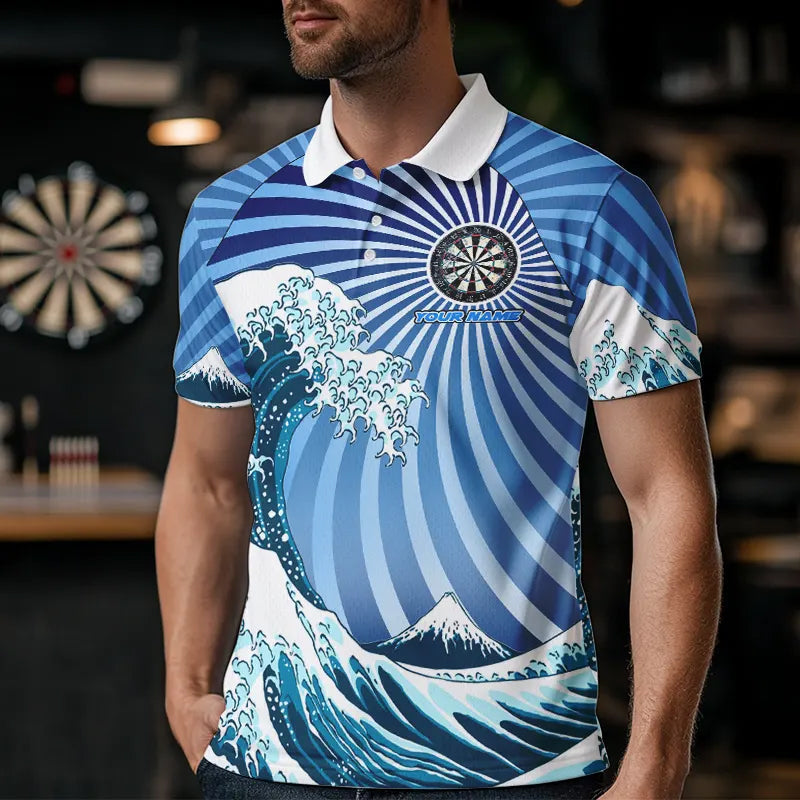 Personalized Blue Darts Waves Sea Darts and Custom Men Dart Funny Dart