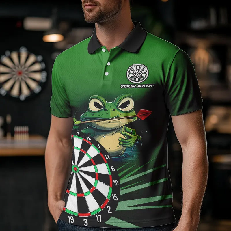 Personalized Green Funny Frogz Darts Custom Darts Team Outfit, Darts Gifts