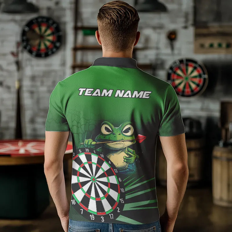 Personalized Green Funny Frogz Darts Custom Darts Team Outfit, Darts Gifts