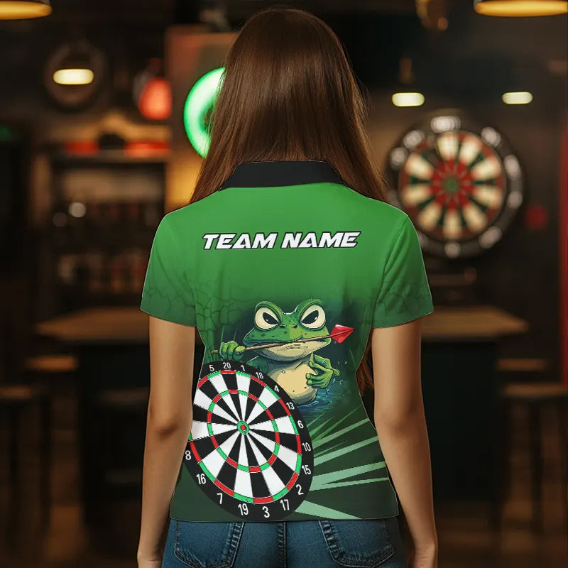 Personalized Green Funny Frogz Darts Custom Darts Team Outfit, Darts Gifts