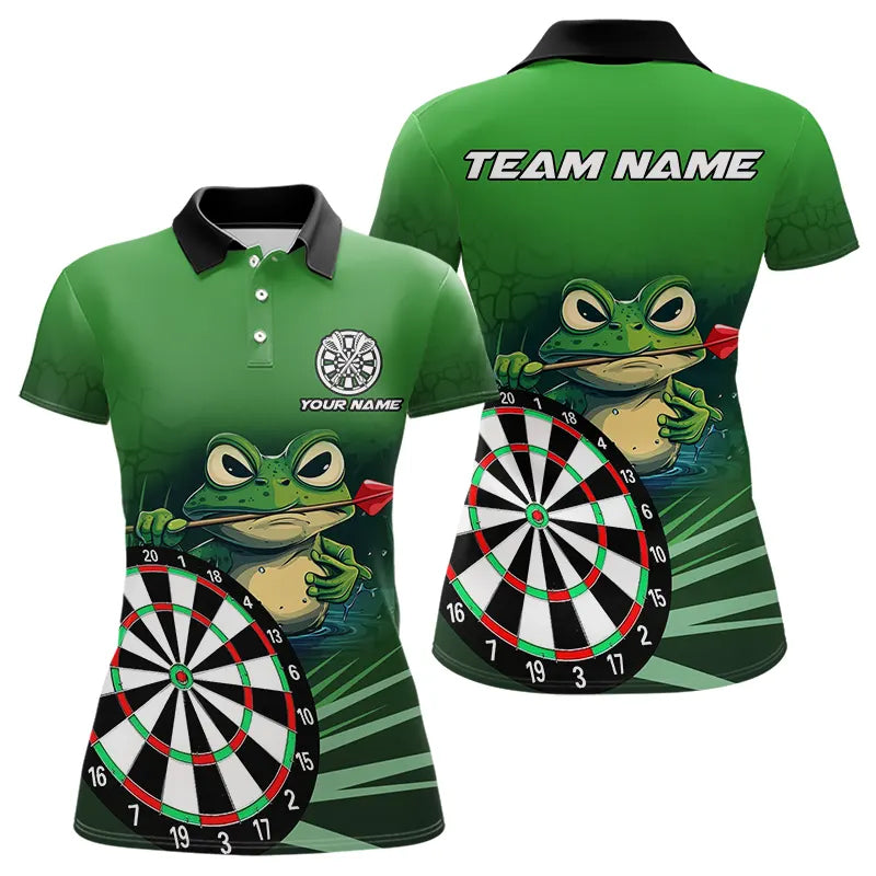 Personalized Green Funny Frogz Darts Custom Darts Team Outfit, Darts Gifts