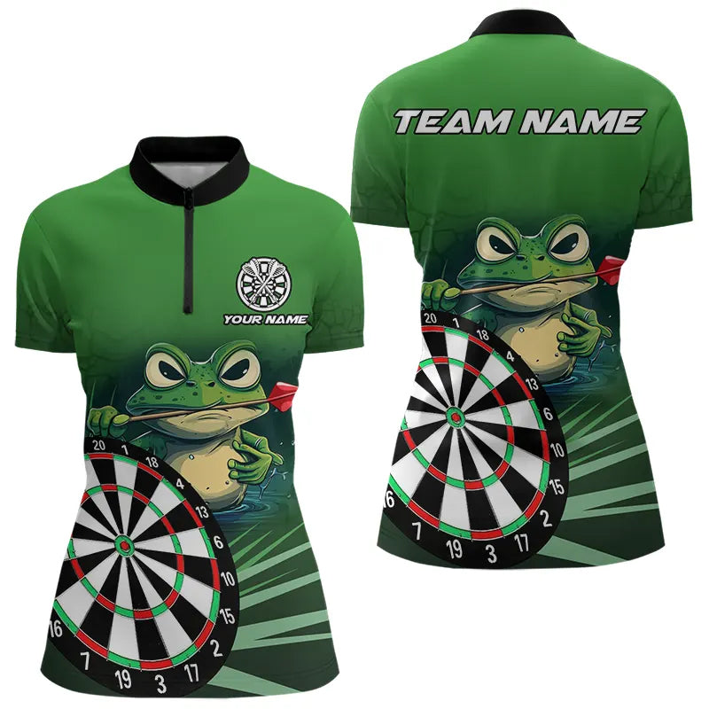 Personalized Green Funny Frogz Darts Custom Darts Team Outfit, Darts Gifts