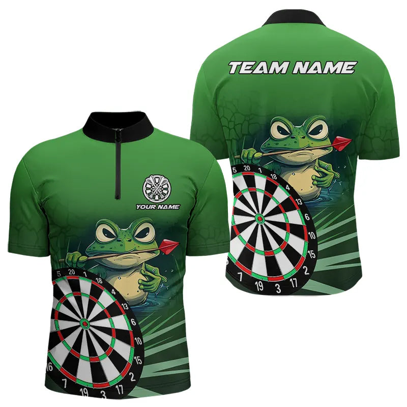 Personalized Green Funny Frogz Darts Custom Darts Team Outfit, Darts Gifts