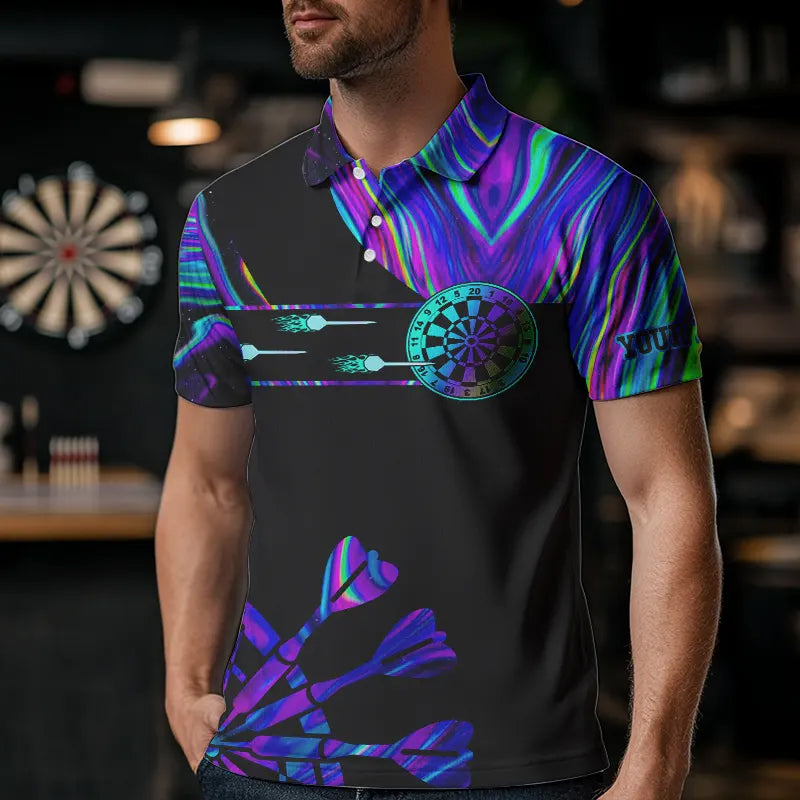 Neon Purple Blue Darts Tie Dye and Custom Dart Glowing Dart