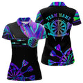 Neon Purple Blue Darts Tie Dye and Custom Dart Glowing Dart