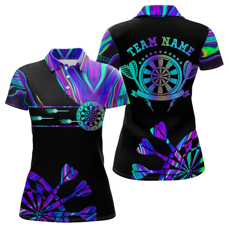 Neon Purple Blue Darts Tie Dye and Custom Dart Glowing Dart