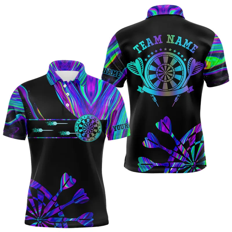 Neon Purple Blue Darts Tie Dye and Custom Dart Glowing Dart