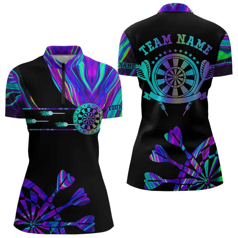 Neon Purple Blue Darts Tie Dye and Custom Dart Glowing Dart