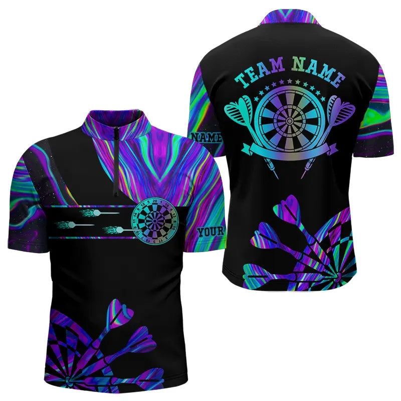 Neon Purple Blue Darts Tie Dye and Custom Dart Glowing Dart