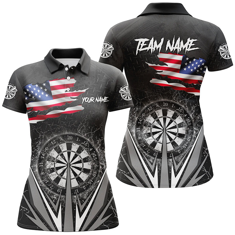 American Flag Darts and Quarter-Zip Custom Patriotic Black Darts Team