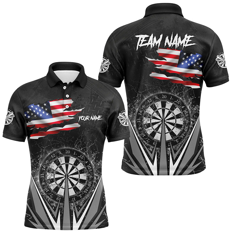 American Flag Darts and Quarter-Zip Custom Patriotic Black Darts Team
