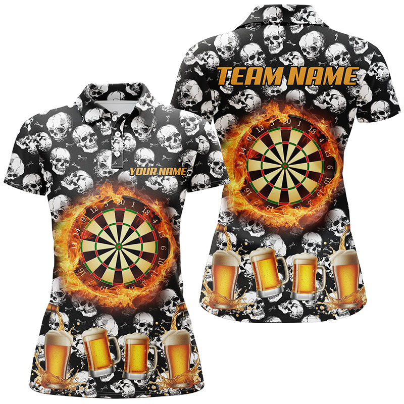 Fire Flame Dart Board and Beer Custom Skull Pattern Dart, Funny Drinking Dart