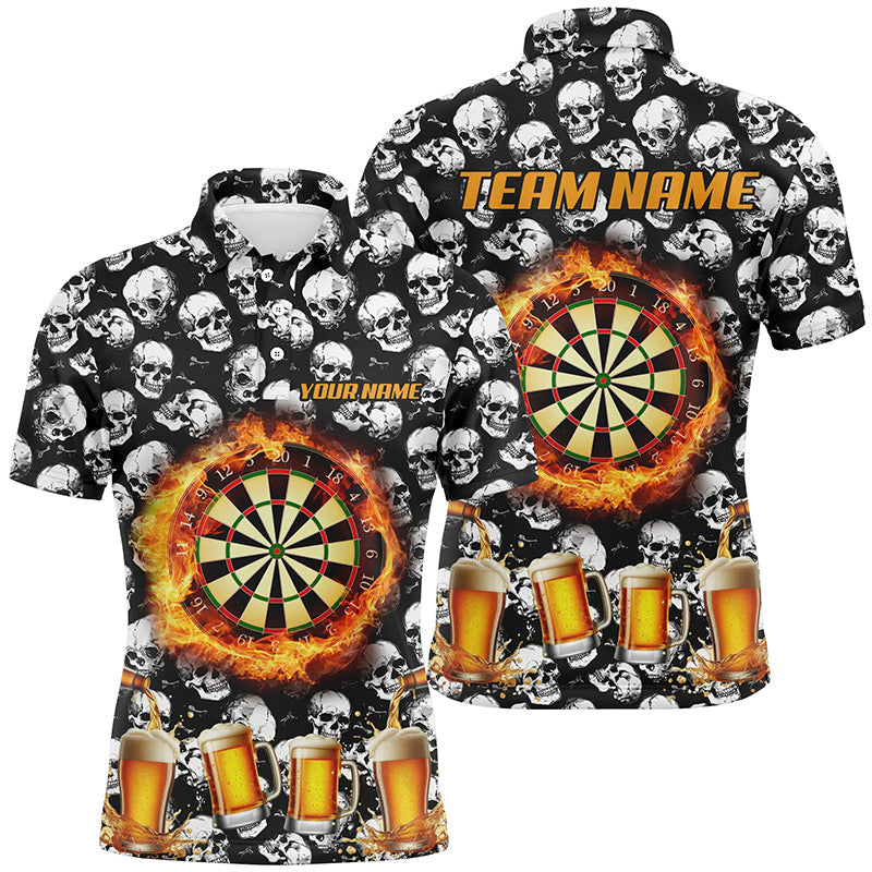 Fire Flame Dart Board and Beer Custom Skull Pattern Dart, Funny Drinking Dart