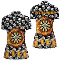 Fire Flame Dart Board and Beer Custom Skull Pattern Dart, Funny Drinking Dart