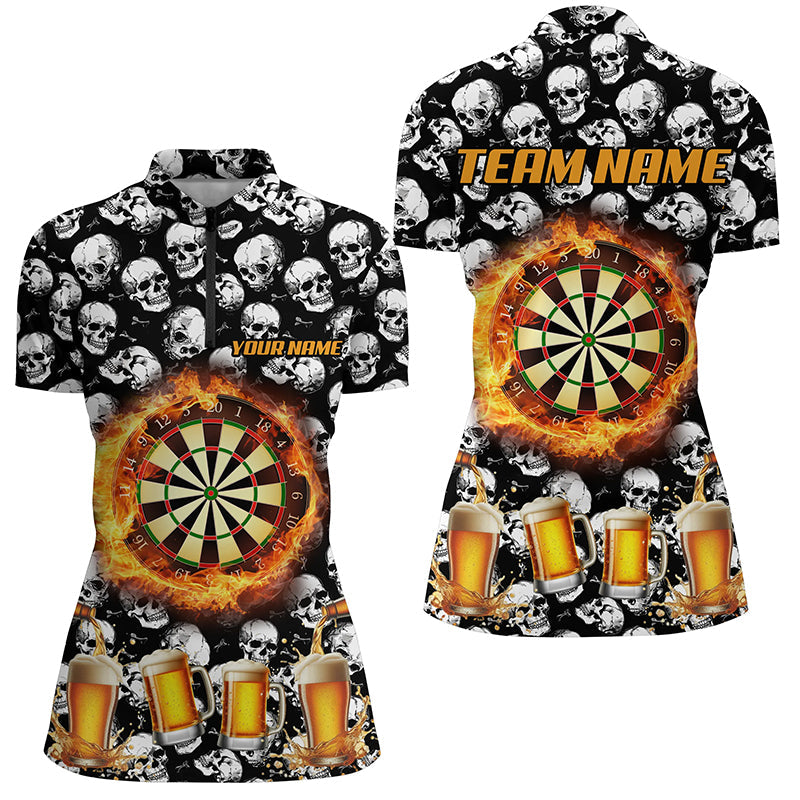 Fire Flame Dart Board and Beer Custom Skull Pattern Dart, Funny Drinking Dart