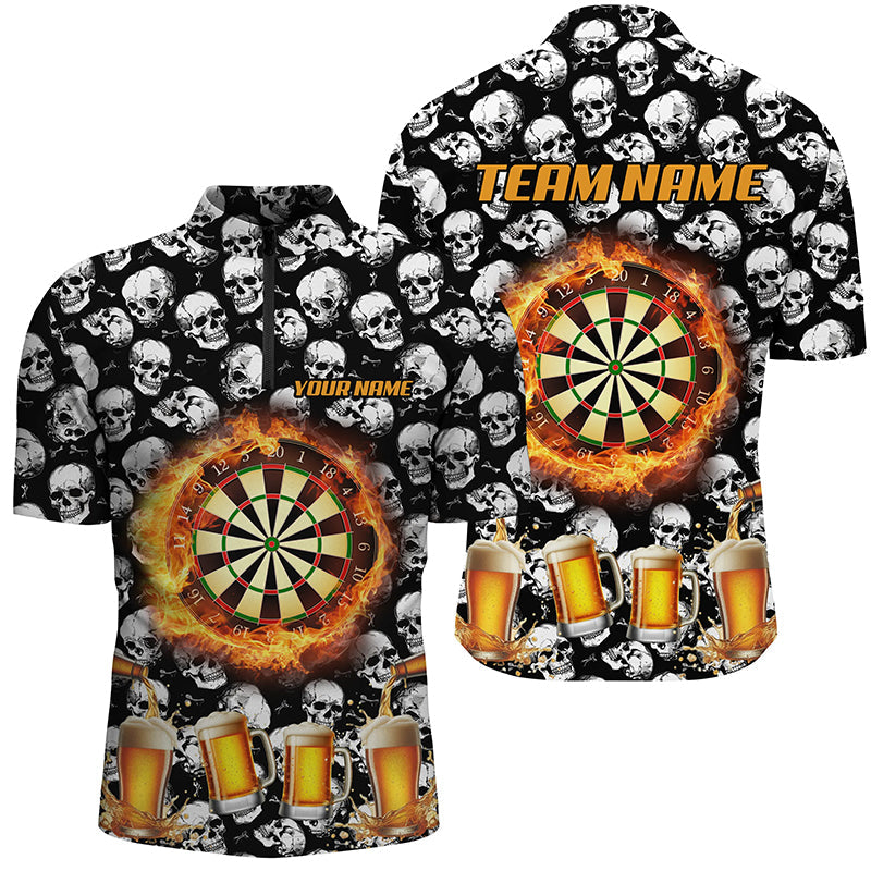 Fire Flame Dart Board and Beer Custom Skull Pattern Dart, Funny Drinking Dart