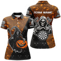 Personalized Orange Abstract Death Skeleton Halloween Darts, Scary Darts
