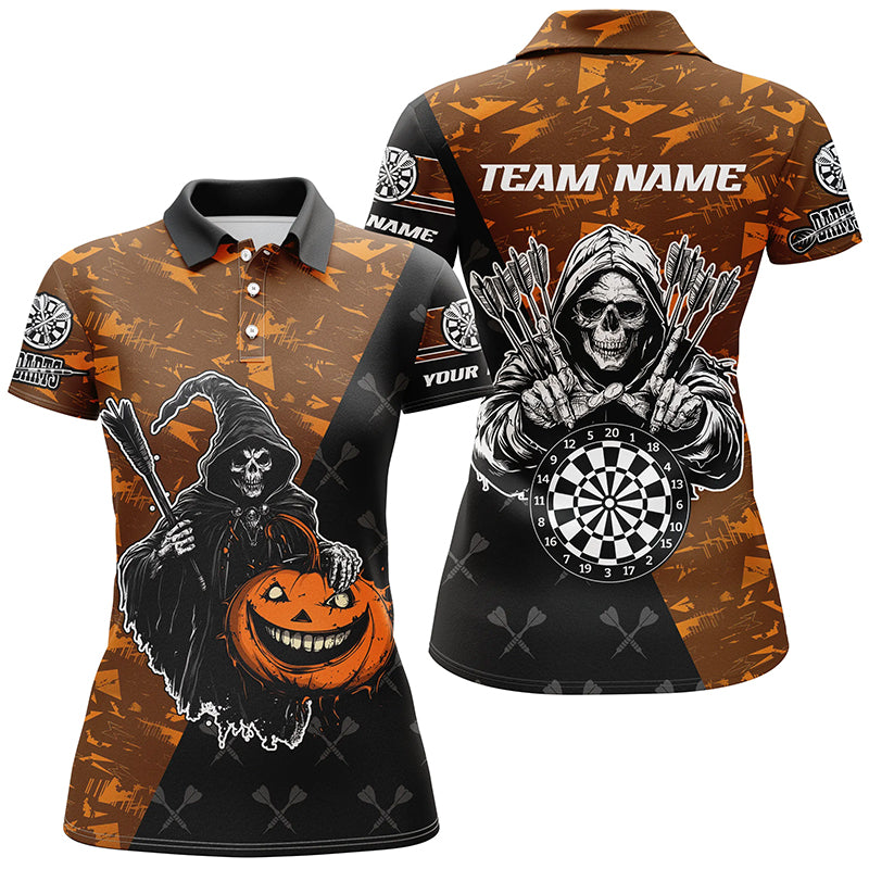 Personalized Orange Abstract Death Skeleton Halloween Darts, Scary Darts