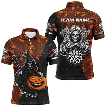 Personalized Orange Abstract Death Skeleton Halloween Darts, Scary Darts
