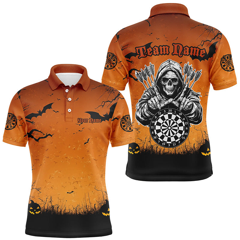 Orange Halloween Spook Night Custom Men Dart, Scary Death Skeleton Halloween Darts Gift
