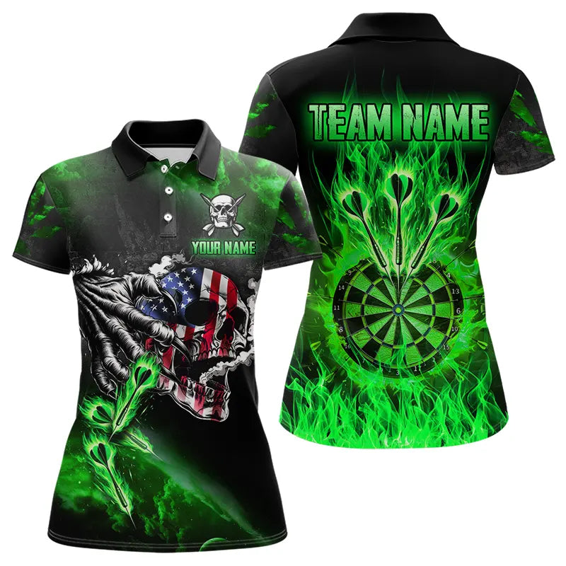 Fire Flame Darts Board American Flag Skull Dart Custom Darts Team |Green
