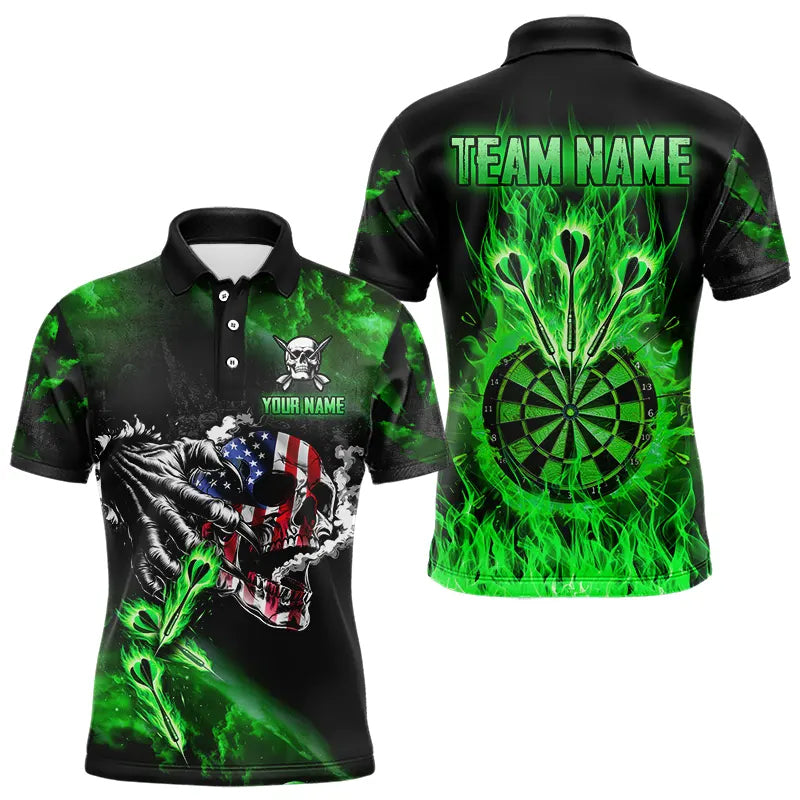Fire Flame Darts Board American Flag Skull Dart Custom Darts Team |Green